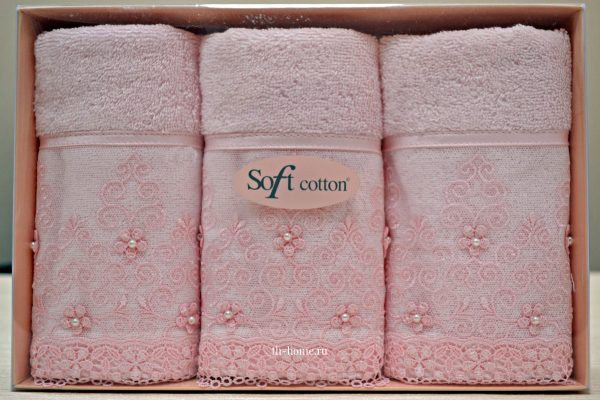 Soft cotton салфетки SELEN 3 пр 32х50 розовый